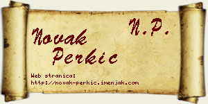Novak Perkić vizit kartica